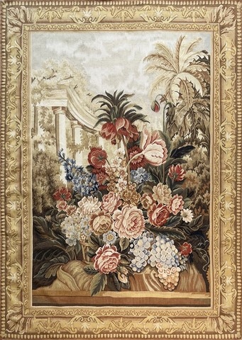 Sublime Tapisserie florale de XX e. siecle - Dim L1.63xm13H - N° 1191