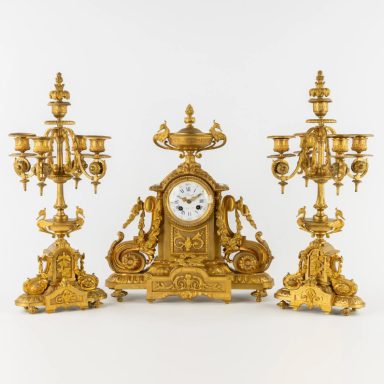 Garniture de cheminée en bronze doré - N° 1691 garniture de cheminée en bronze doré