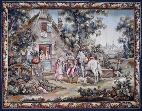 ​Scène Galante, Tapisserie Aubusson 19e 