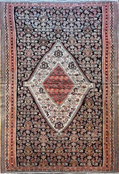 Rare Tapis Senneh En Kilim 19 ème - 200 X 134 - N° 659
