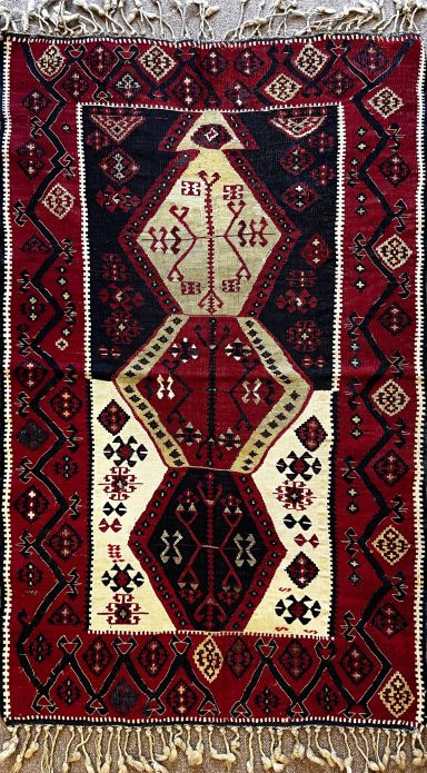 Tapis en Kilim anatolie reyhanli 19 ème 140 x 80 - N° 700
