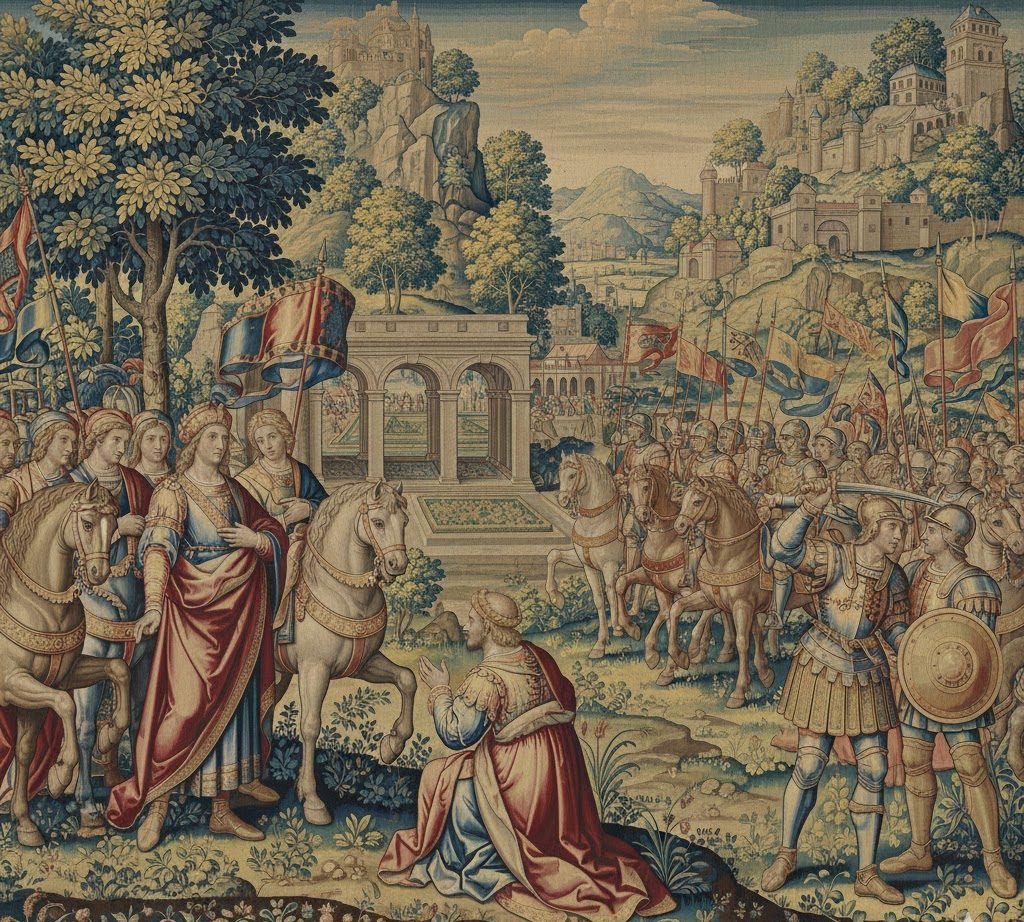 Tapisserie Bataille Guerre Embarquement