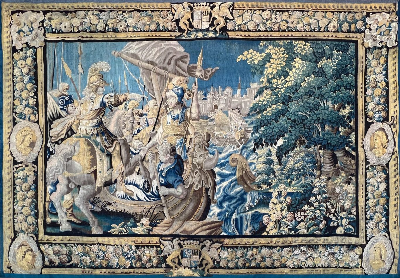 Antiker Aubusson-Wandteppich Antiker Aubusson-Wandteppich