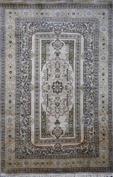 Tapis Qom (Ghom) en Soie - N° 1690 Tapis Qom (Ghom) en Soie