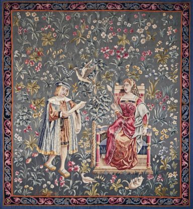 Tapisserie médiévale Aubusson 19e - N° 1622 Tapisserie médiévale Aubusson