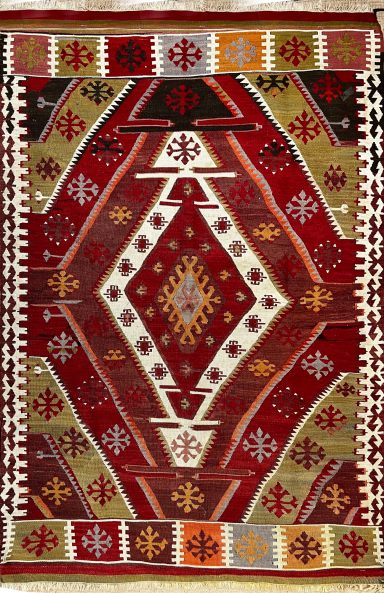 Tapis En Kilim Ancien De Anatolie Vers 1960 - 170x108 - N° 1121
