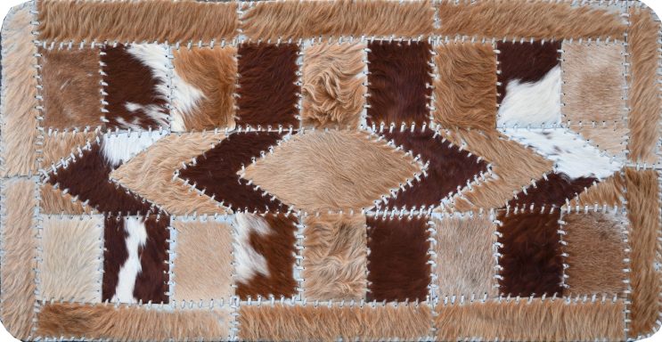 Tapis patchwork - N° 1635 Tapis patchwork en fourrure animale
