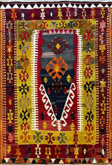 Tapis En Kilim De Turquie 19 ème - 160x100 - N° 695
