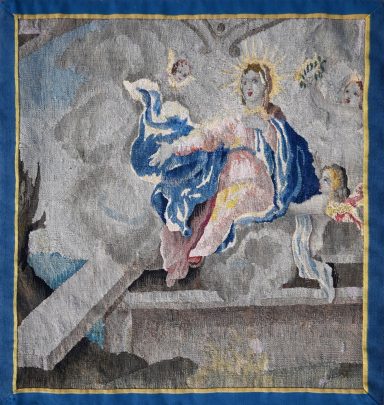 Fragment de Tapisserie Flandres XVIIe siècle - N° 1565 Tapisserie L'Assomption de Marie